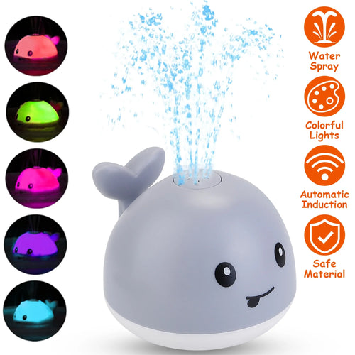 Baby Light up Bath Toy Automatic Whale Induction Water Spray