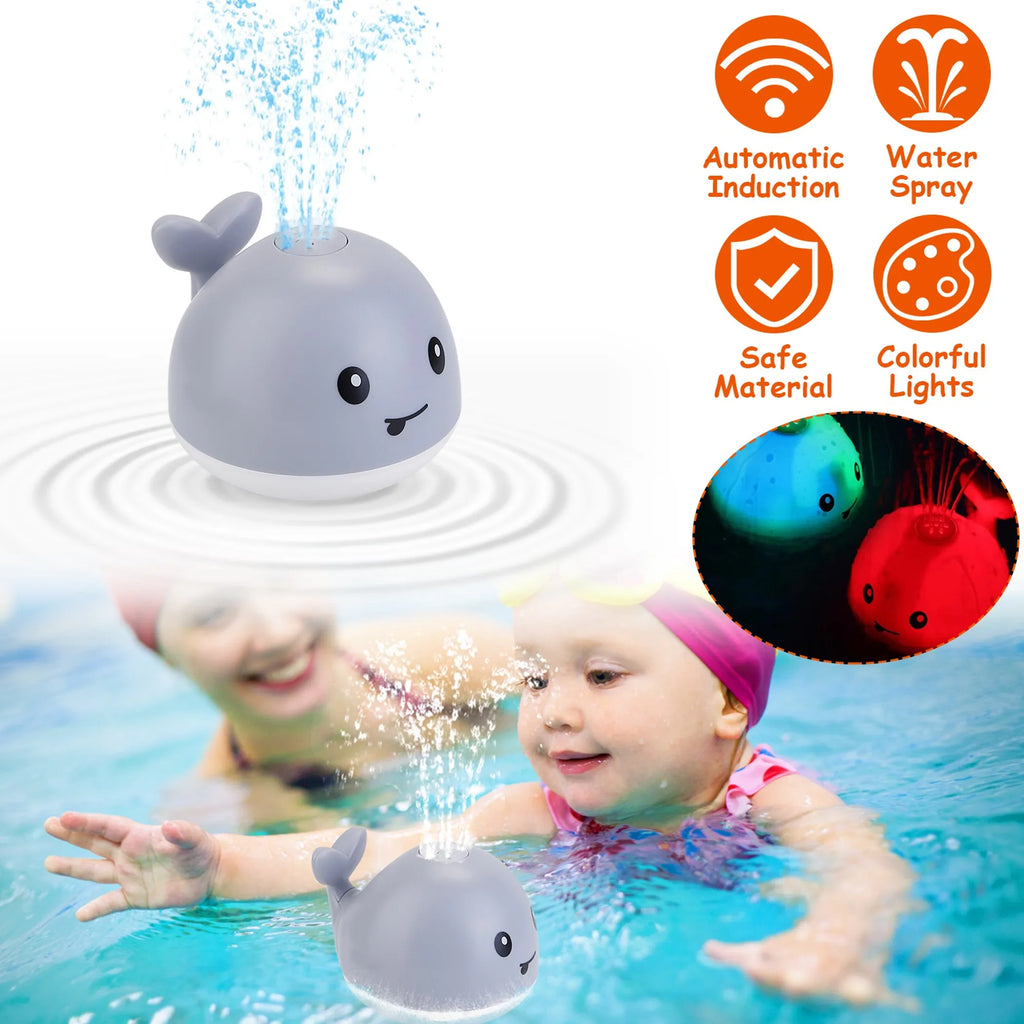Baby Light up Bath Toy Automatic Whale Induction Water Spray